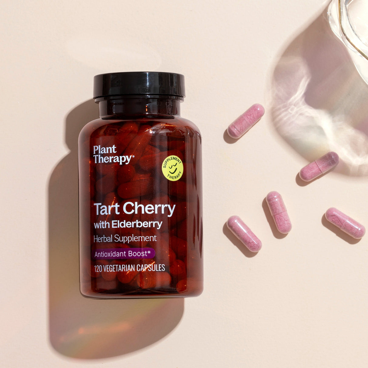 Tart Cherry with Elderberry Herbal Supplement - 120 Capsules from Plant Therapy
