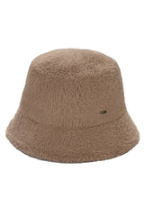 C.C Solid Short Hair Faux Fur Winter Bucket Hat from Madeline Love