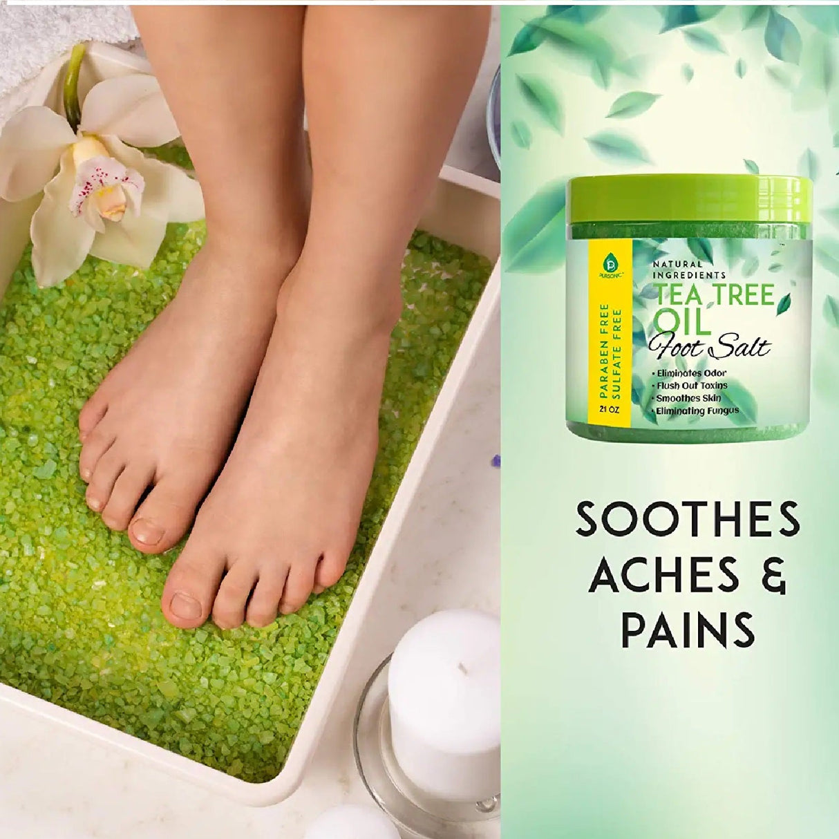 Tea Tree Oil Foot Salt 10 Oz from Pursonic