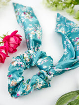 Teal Satin Scarf Scrunchie from Ash & Rose