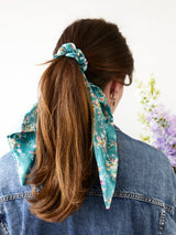 Teal Satin Scarf Scrunchie from Ash & Rose