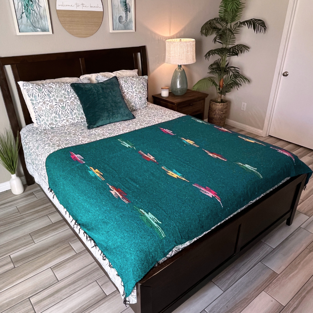 Turquoise Green Baja Thunderbird Blanket from West Path