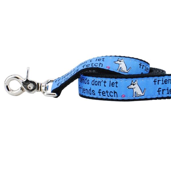 1″ Friends Don’t Let Friends Fetch Teddy The Dog Ribbon Dog Leash from 2 Hounds Design
