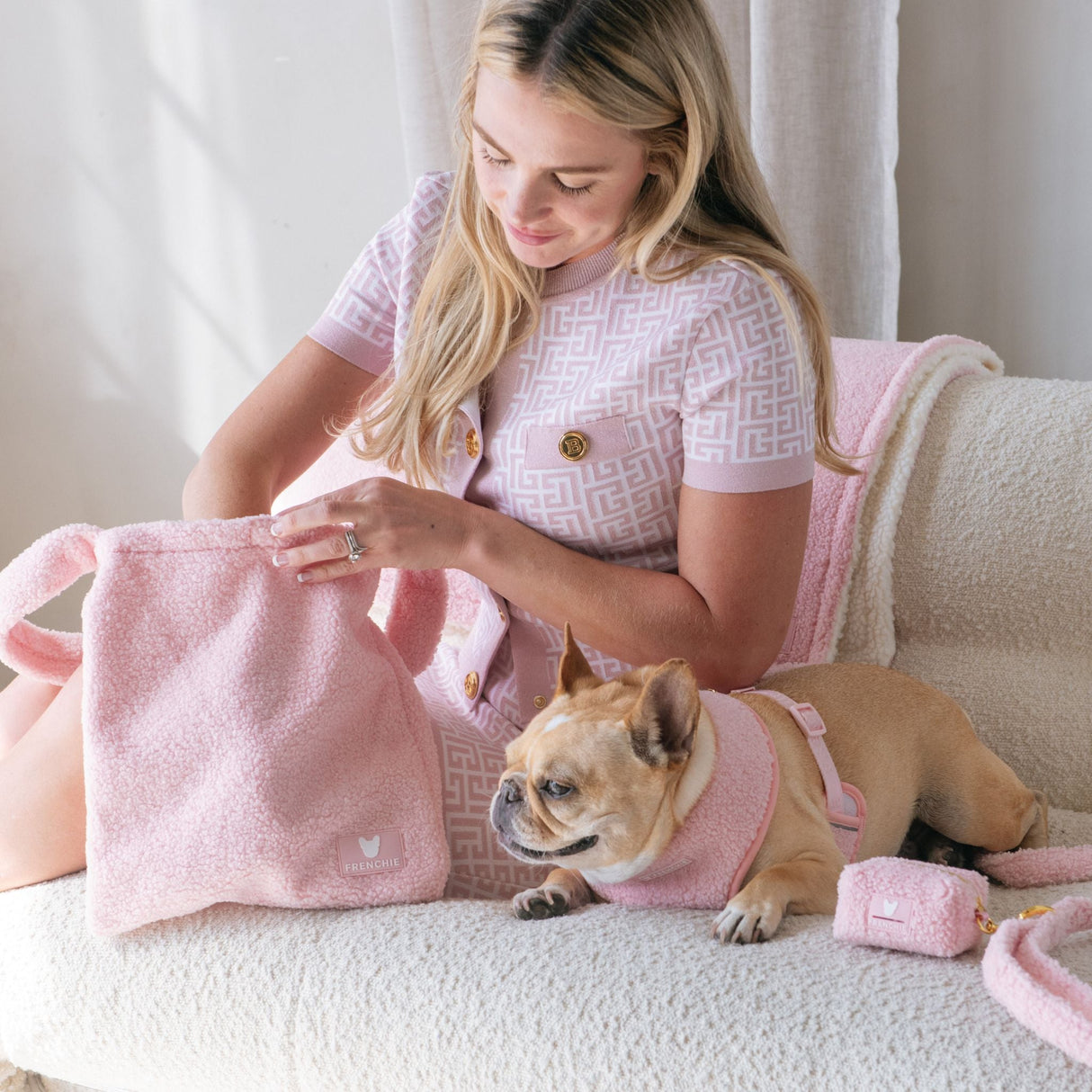 Frenchie Tote Bag - Teddy Pink from Frenchie Bulldog