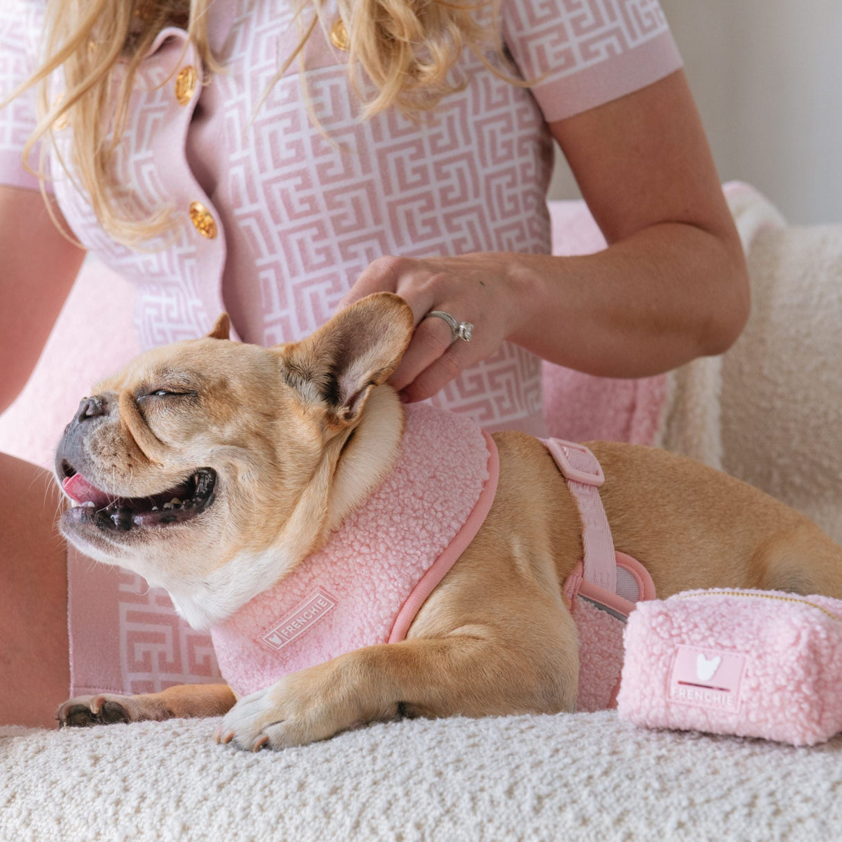 Frenchie Poo Bag Holder - Teddy Pink from Frenchie Bulldog