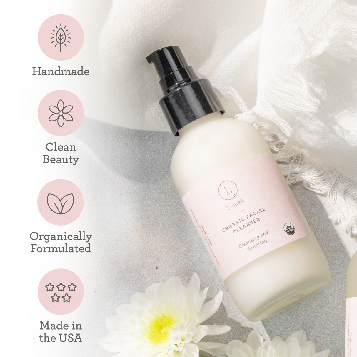 ORGANIC FACIAL CLEANSER Cleansing and Restoring from Lizush
