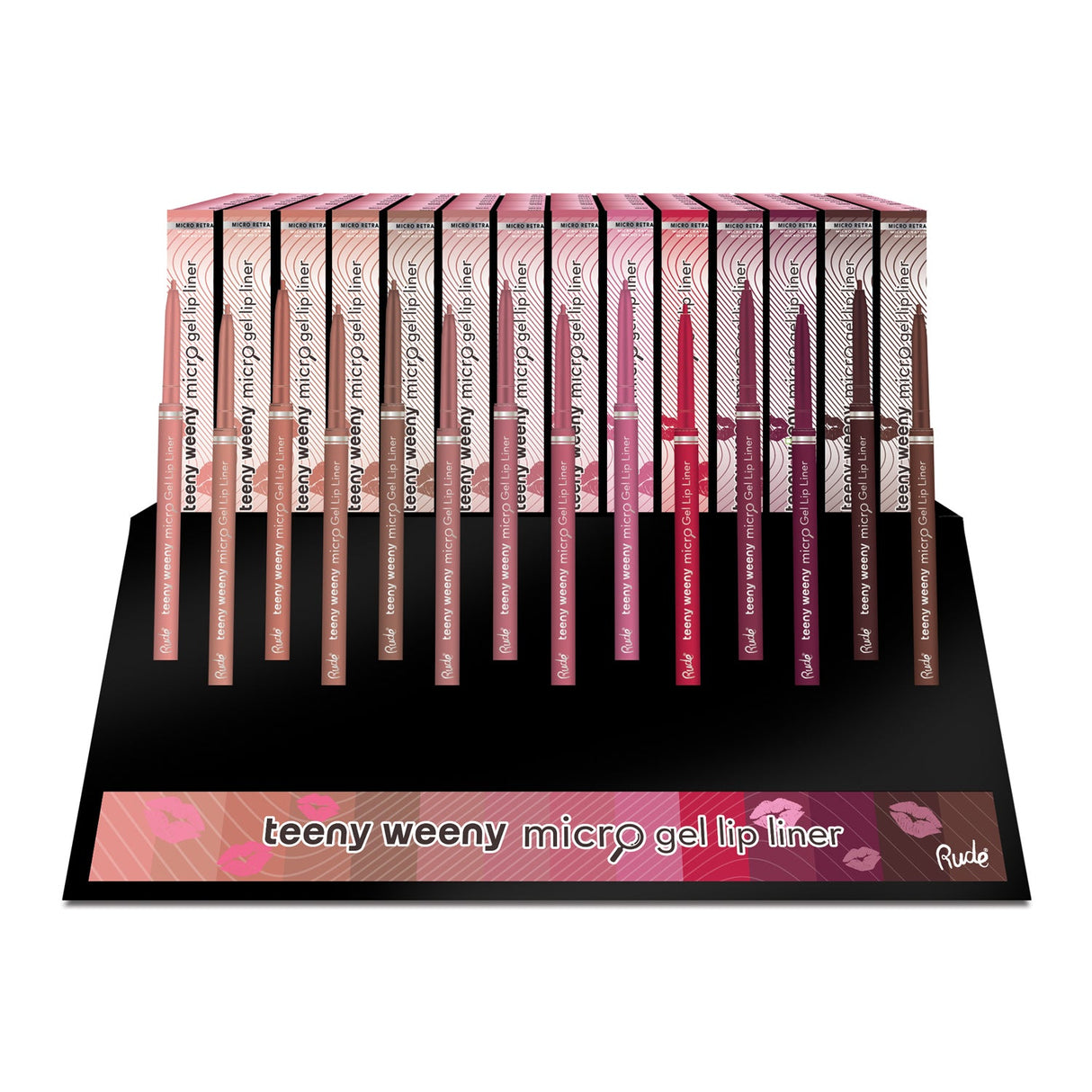 Teeny Weeny Micro Gel Lip Liner Display Set, 112pcs from Rude Cosmetics