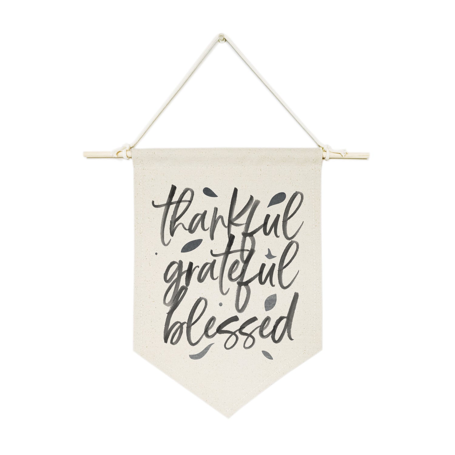Thankful, Grateful, Blessed Hanging Wall Banner from The Cotton & Canvas Co.