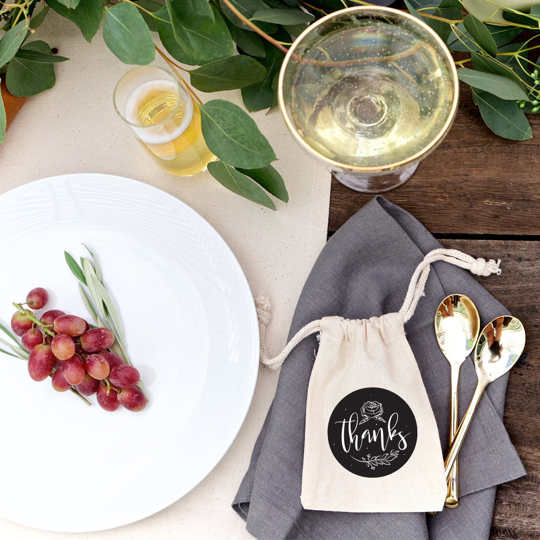 Thanks Wedding Favor Bags, 6-Pack from The Cotton & Canvas Co.