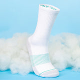 The Cloud 9 | White Stay Weird Heel Hammock™ Crew Socks from Shinesty