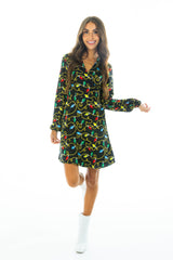 The Duchess of December | Christmas Lights Wrap Dress from Shinesty