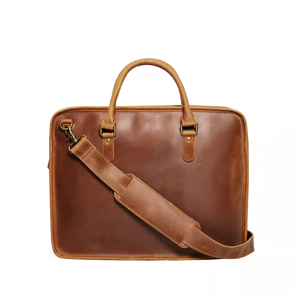 The Hemming Leather Laptop Bag | Vintage Leather Briefcase from STEEL HORSE LEATHER