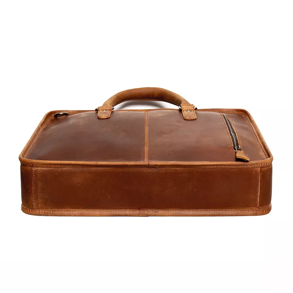 The Hemming Leather Laptop Bag | Vintage Leather Briefcase from STEEL HORSE LEATHER