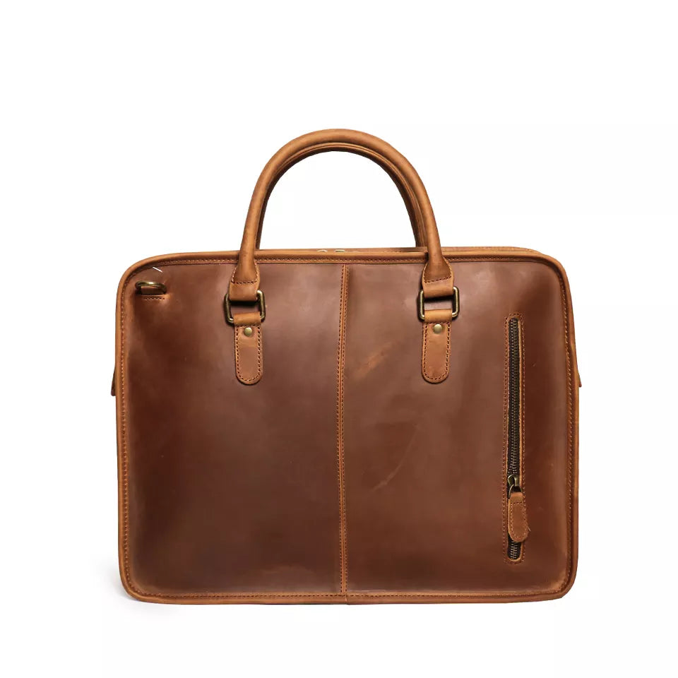The Hemming Leather Laptop Bag | Vintage Leather Briefcase from STEEL HORSE LEATHER