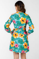 The Hibiscus Honeymoon | Floral Hawaiian Wrap Dress from Shinesty