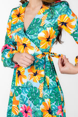 The Hibiscus Honeymoon | Floral Hawaiian Wrap Dress from Shinesty