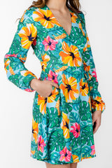 The Hibiscus Honeymoon | Floral Hawaiian Wrap Dress from Shinesty