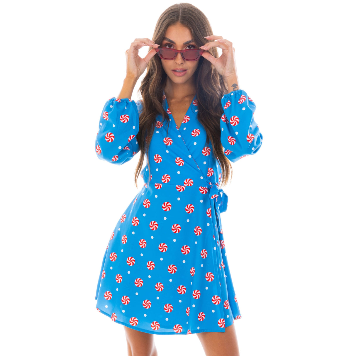 The Mint Condition | Holiday Peppermint Wrap Dress from Shinesty