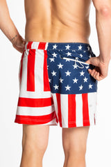 The Reagans | American Flag Patch Ball Hammock® Pouch 5" Swim Trunks from Shinesty