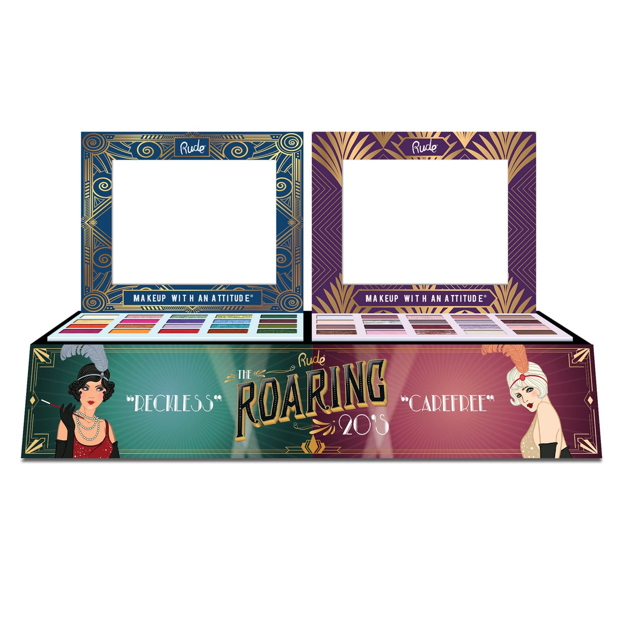 The Roaring 20's Eyeshadow Palette Display Set A, 24pcs from Rude Cosmetics
