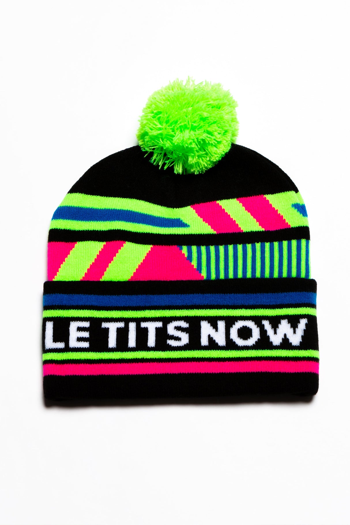 The Steep and Deep | Black and Neon Ski Beanie from Shinesty