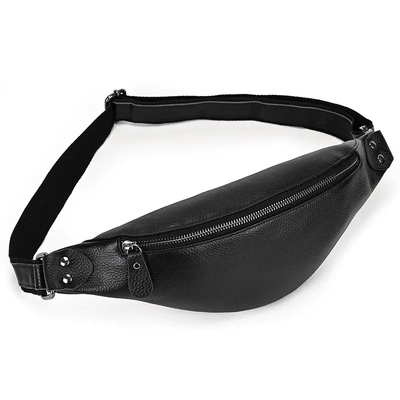 The Walcott Leather Waist Bag | Black Leather Fanny Pack from STEEL HORSE LEATHER