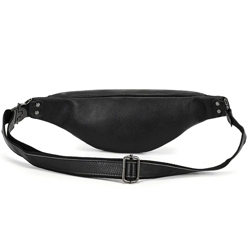 The Walcott Leather Waist Bag | Black Leather Fanny Pack from STEEL HORSE LEATHER