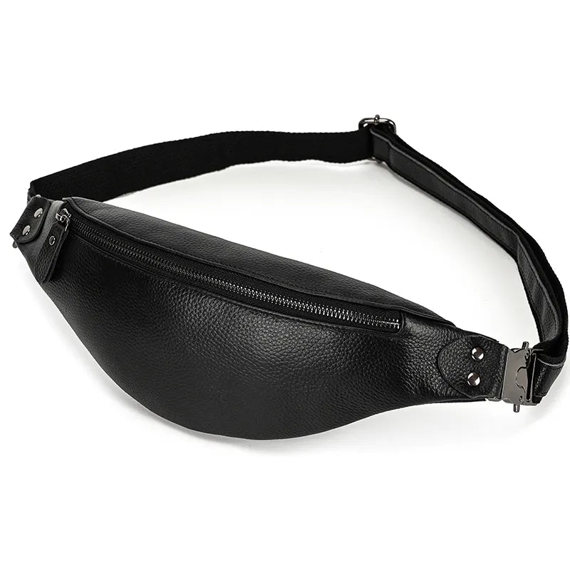The Walcott Leather Waist Bag | Black Leather Fanny Pack from STEEL HORSE LEATHER