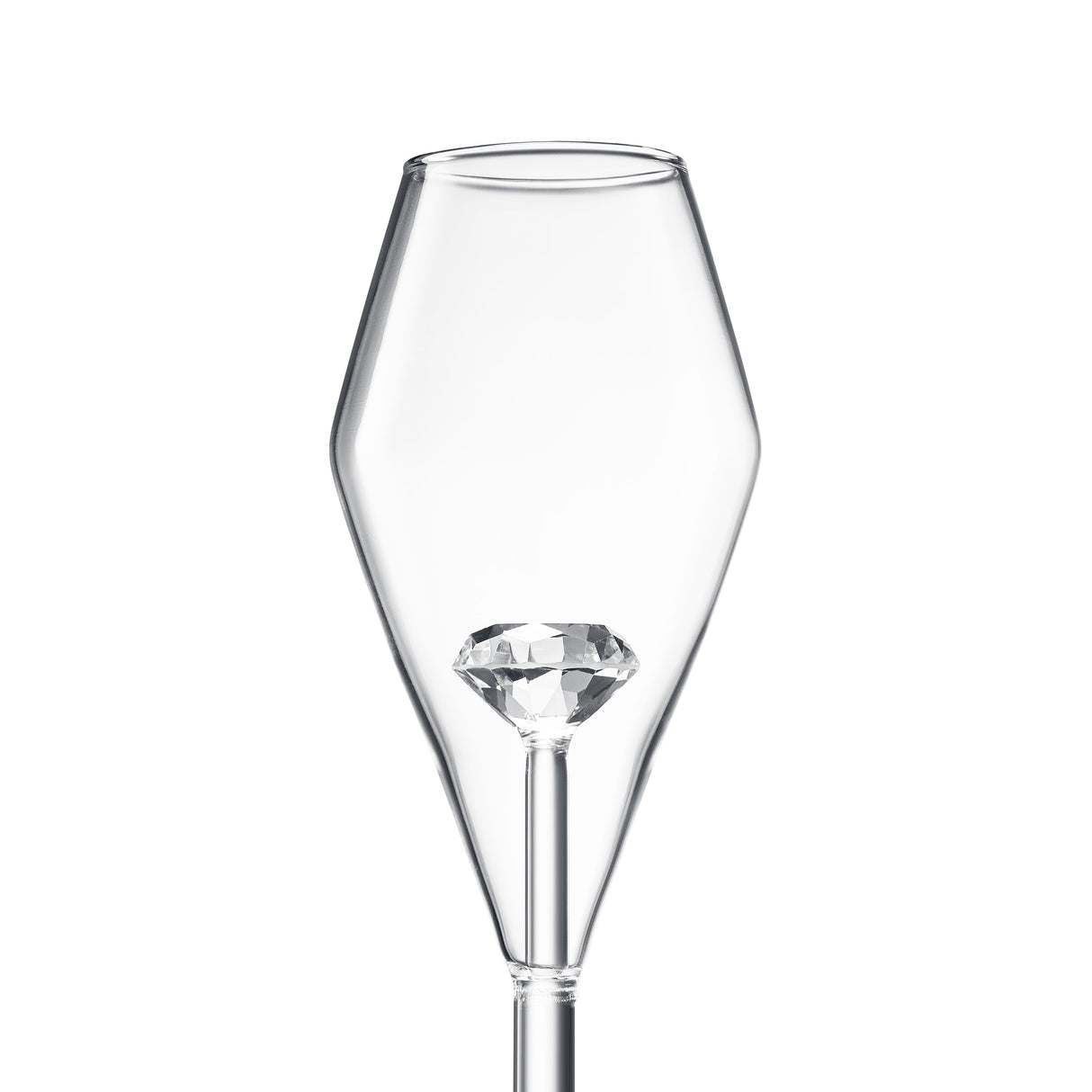 Champagne Flute Glassware | Set of 2, 7.8 OZ | Diamond Stemmed Glass, Gift for Her from The Wine Savant