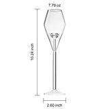 Champagne Flute Glassware | Set of 2, 7.8 OZ | Diamond Stemmed Glass, Gift for Her from The Wine Savant