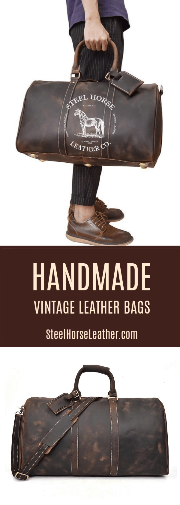 The Bjarke Weekender | Handcrafted Leather Duffle Bag from STEEL HORSE LEATHER