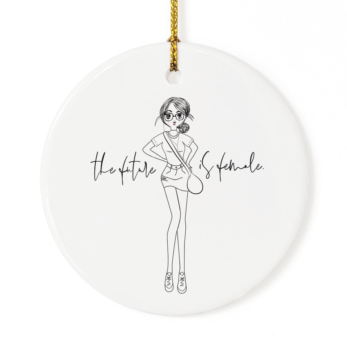 The Future is Female Christmas Ornament from The Cotton & Canvas Co.