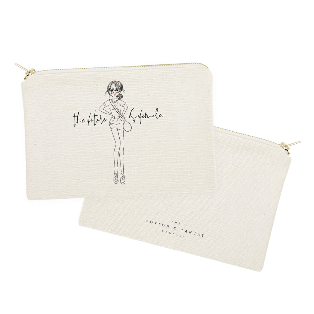 The Future is Female Cotton Canvas Cosmetic Bag from The Cotton & Canvas Co.