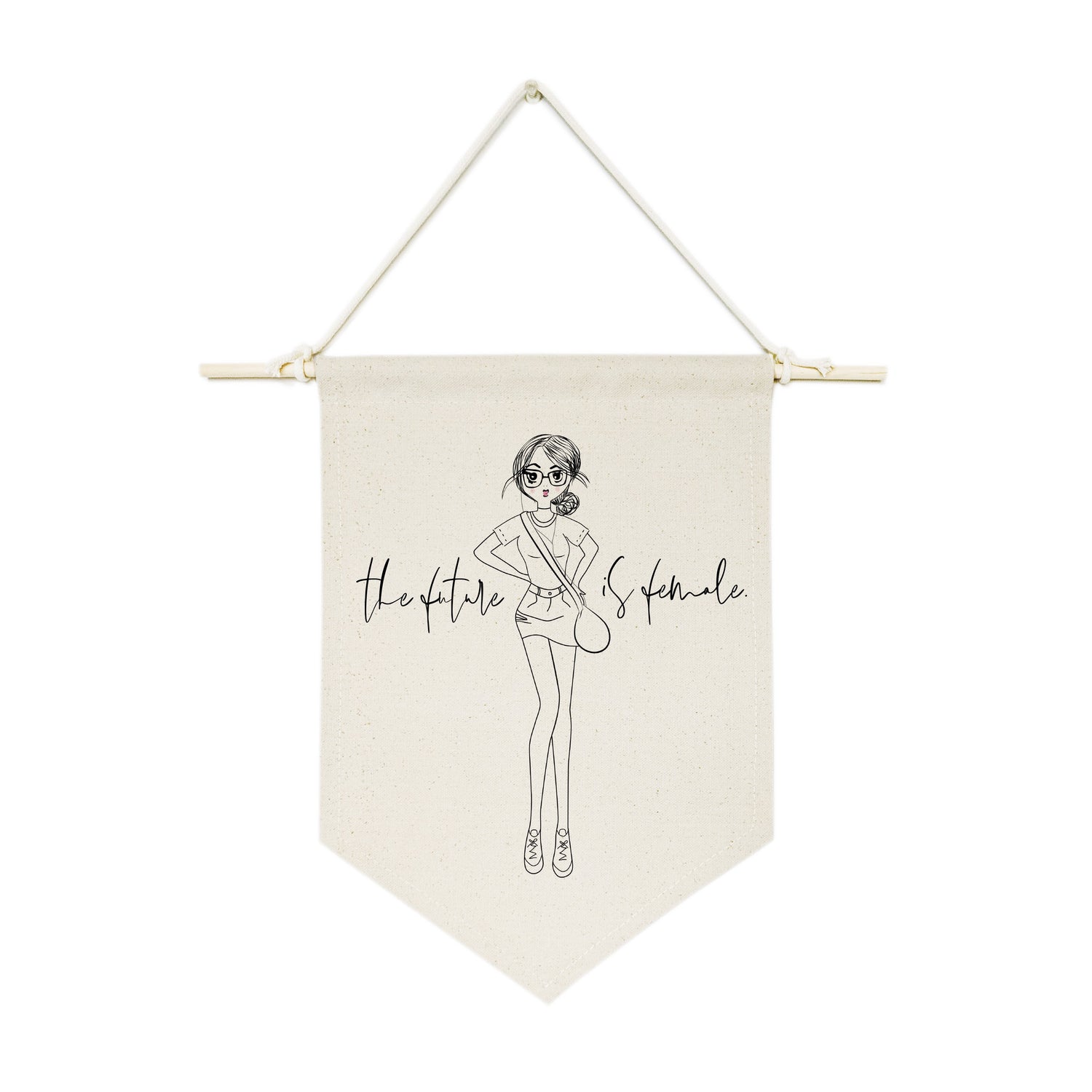The Future is Female Hanging Wall Banner from The Cotton & Canvas Co.