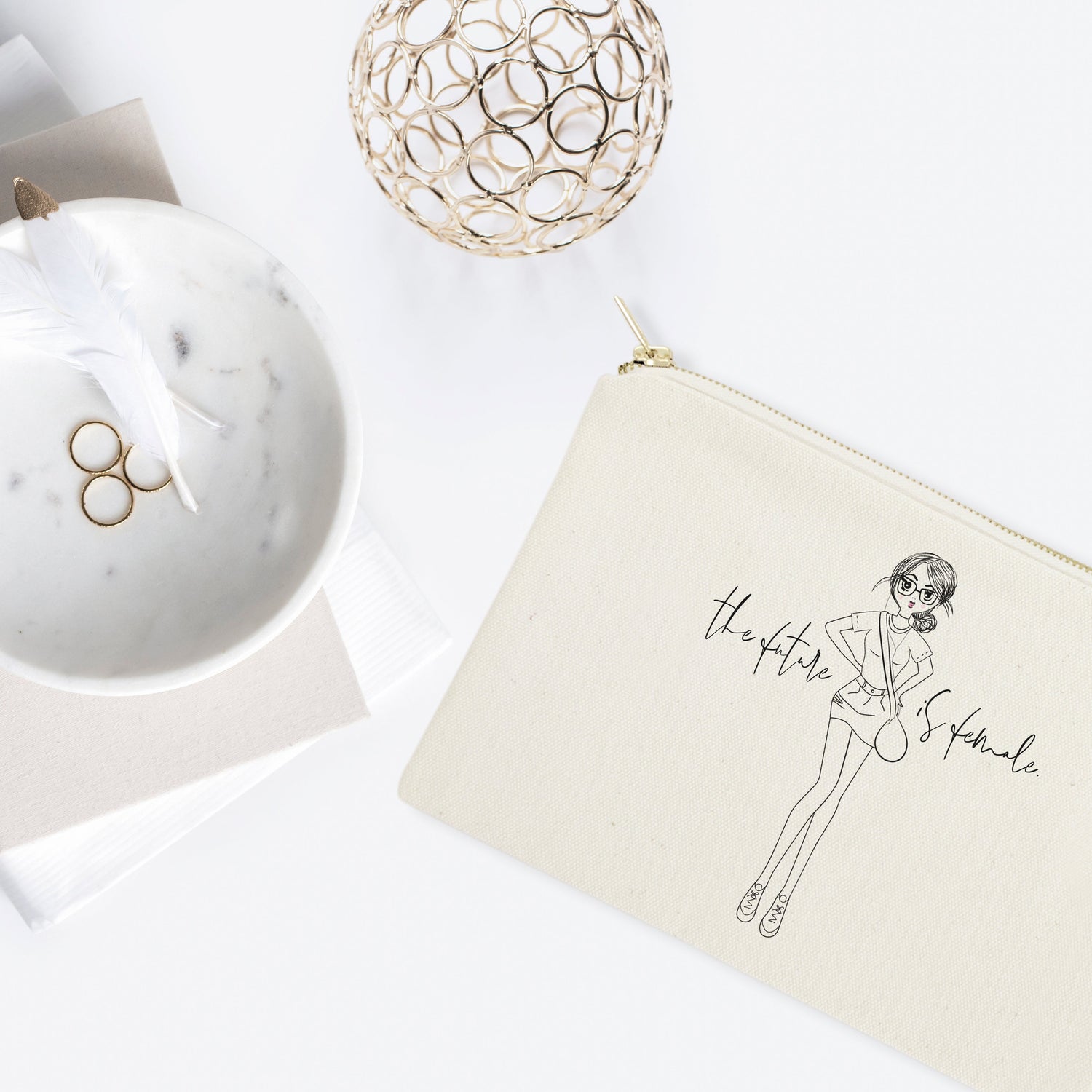 The Future is Female Cotton Canvas Cosmetic Bag from The Cotton & Canvas Co.