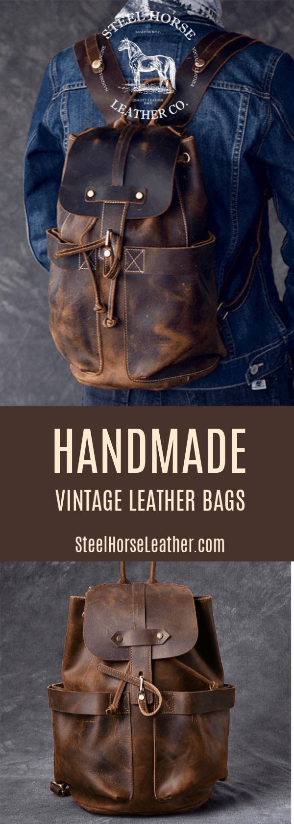 The Olaf Rucksack | Vintage Leather Travel Backpack from STEEL HORSE LEATHER