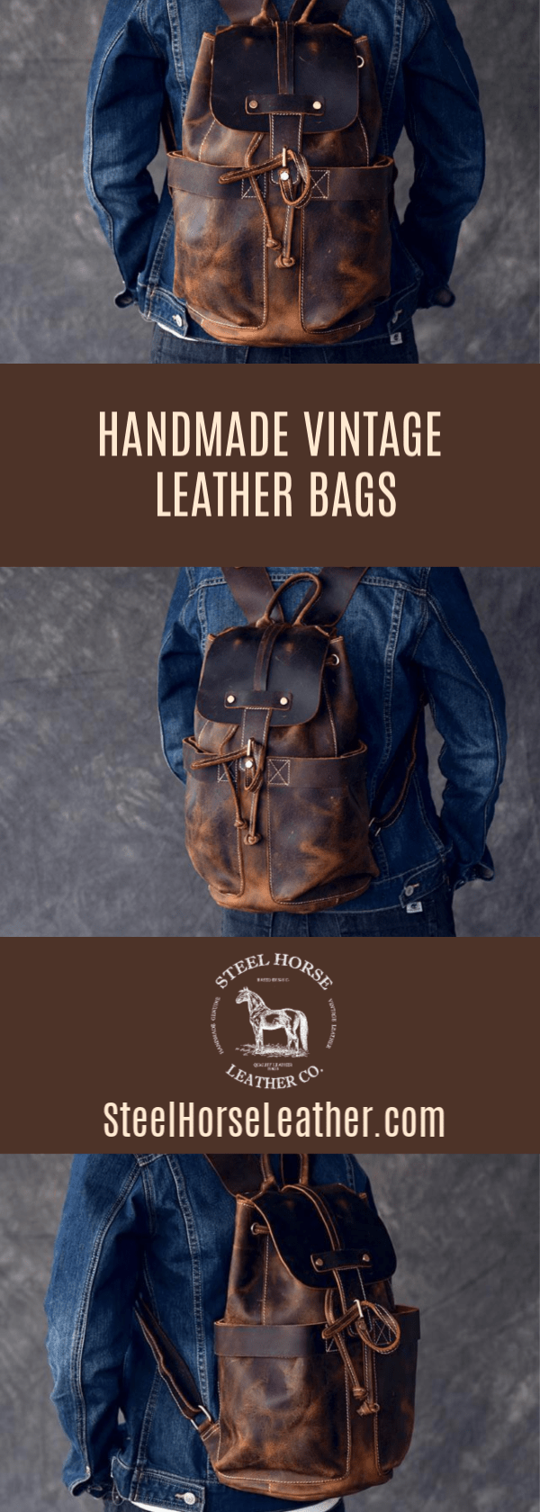 The Olaf Rucksack | Vintage Leather Travel Backpack from STEEL HORSE LEATHER