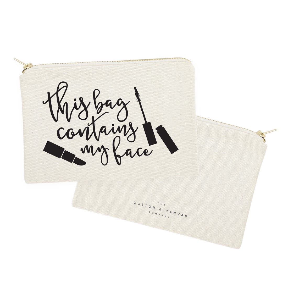 This Bag Contains My Face Cotton Canvas Cosmetic Bag from The Cotton & Canvas Co.