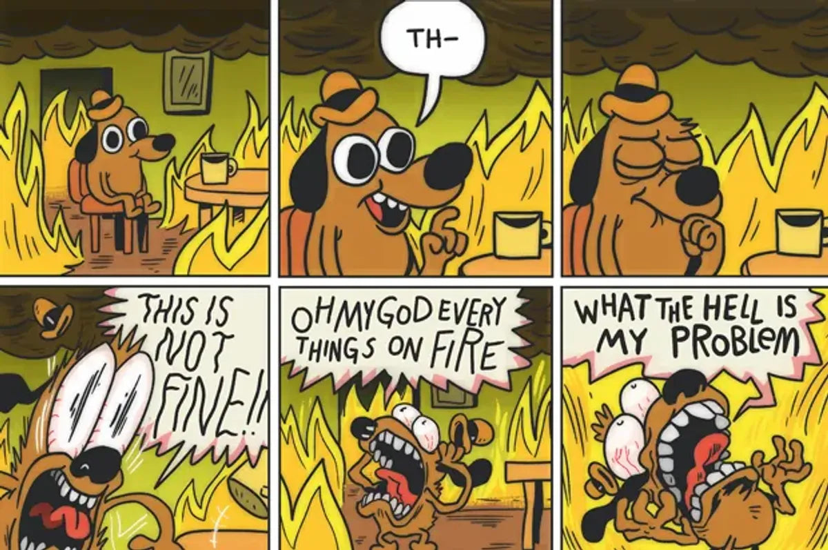 This is Fine. Also, Not Fine. Crew Socks from FootClothes