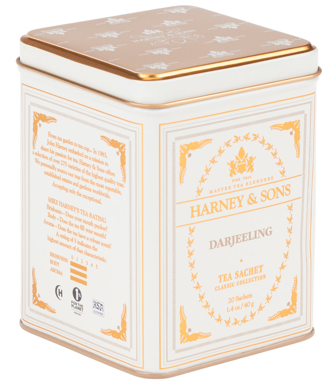 Darjeeling, Classic Tin of 20 Sachets from Harney & Sons Fine Teas
