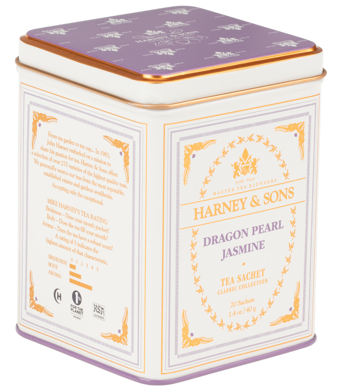 Dragon Pearl Jasmine, Classic Tin of 20 Sachets from Harney & Sons Fine Teas