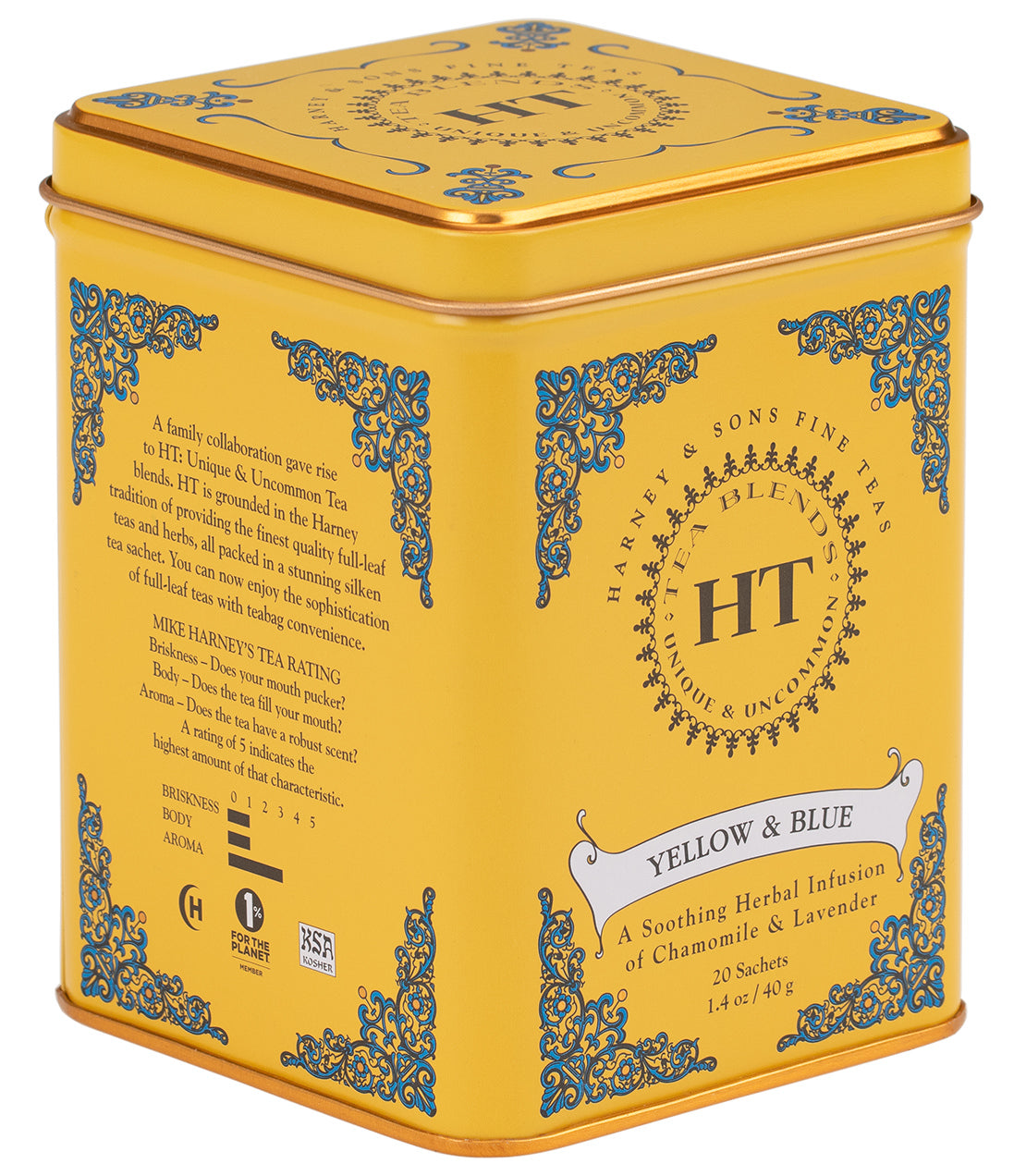 Yellow & Blue, HT Tin of 20 Sachets from Harney & Sons Fine Teas
