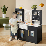 Tiny Land® Iconic Aqua Kitchen with Real-Flow Water System - Black From Tiny Land