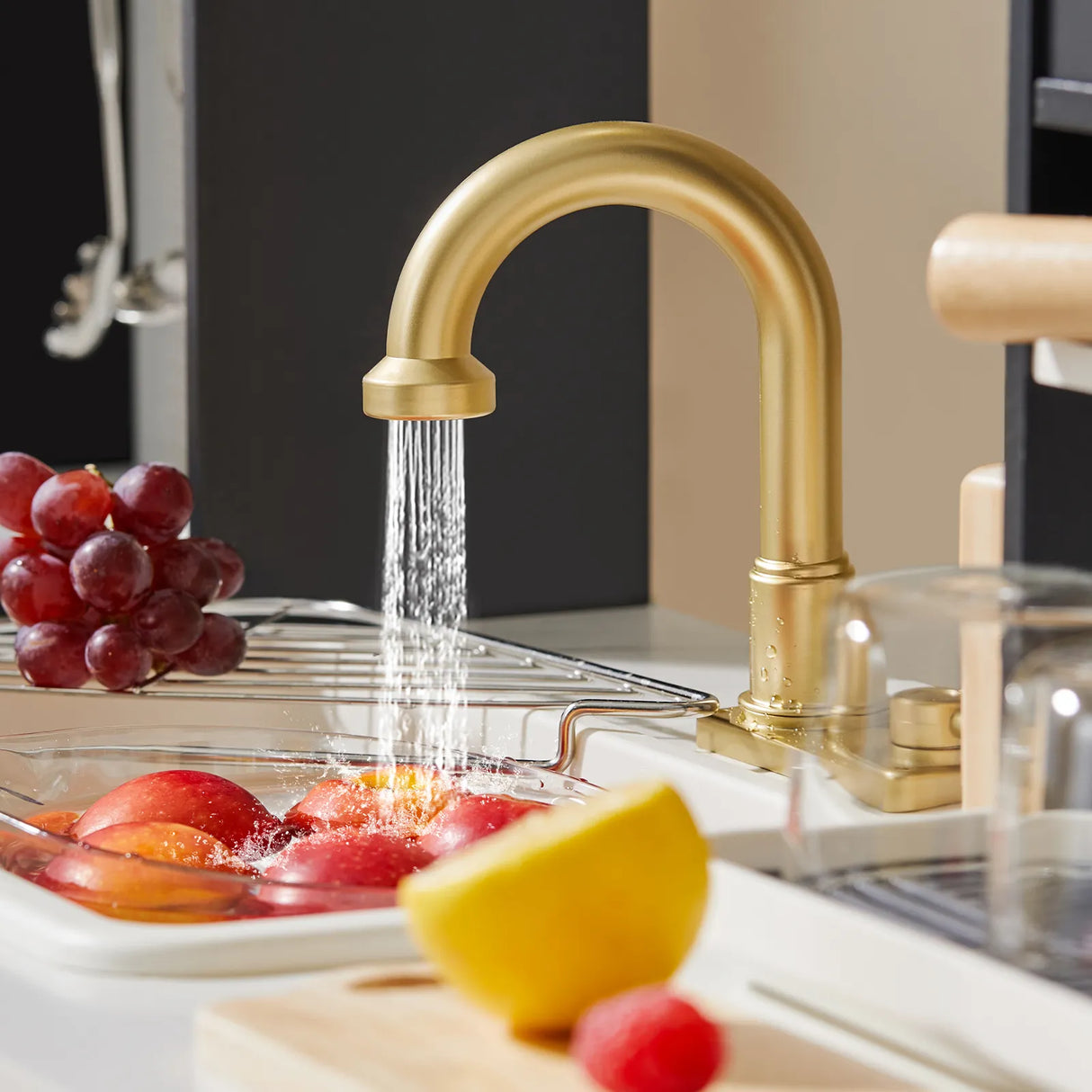 Tiny Land® Iconic Aqua Kitchen with Real-Flow Water System - Black From Tiny Land