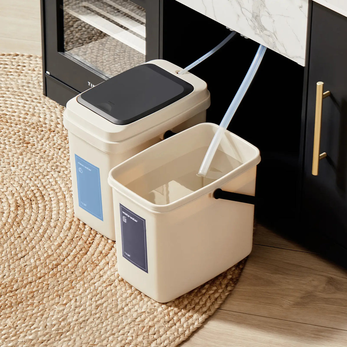 Tiny Land® Iconic Aqua Kitchen with Real-Flow Water System - Black From Tiny Land