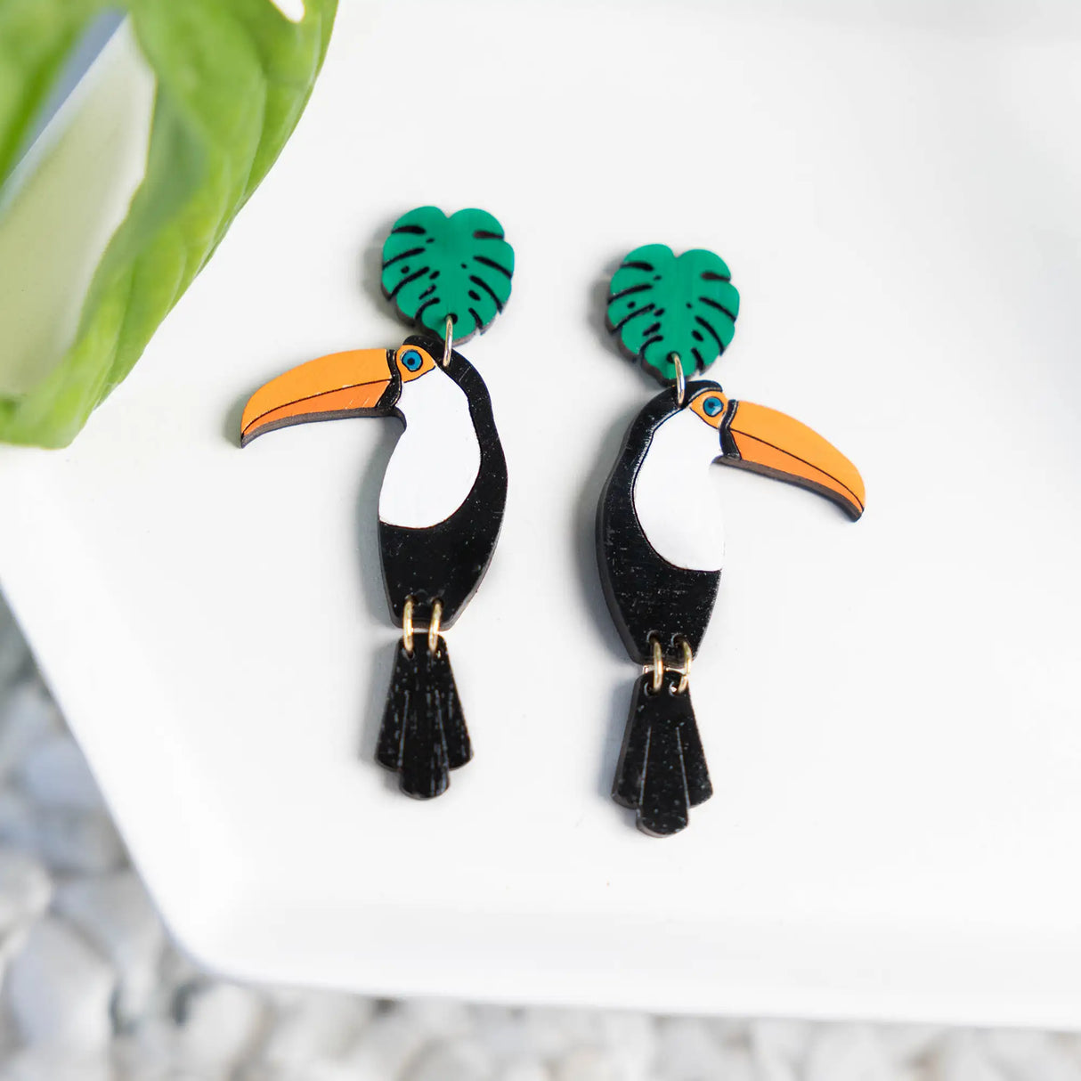 Toco Toucan Stud Dangles from LE CHIC MIAMI