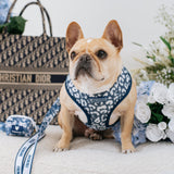 Frenchie Duo Reversible Harness - Toile- Blue from Frenchie Bulldog