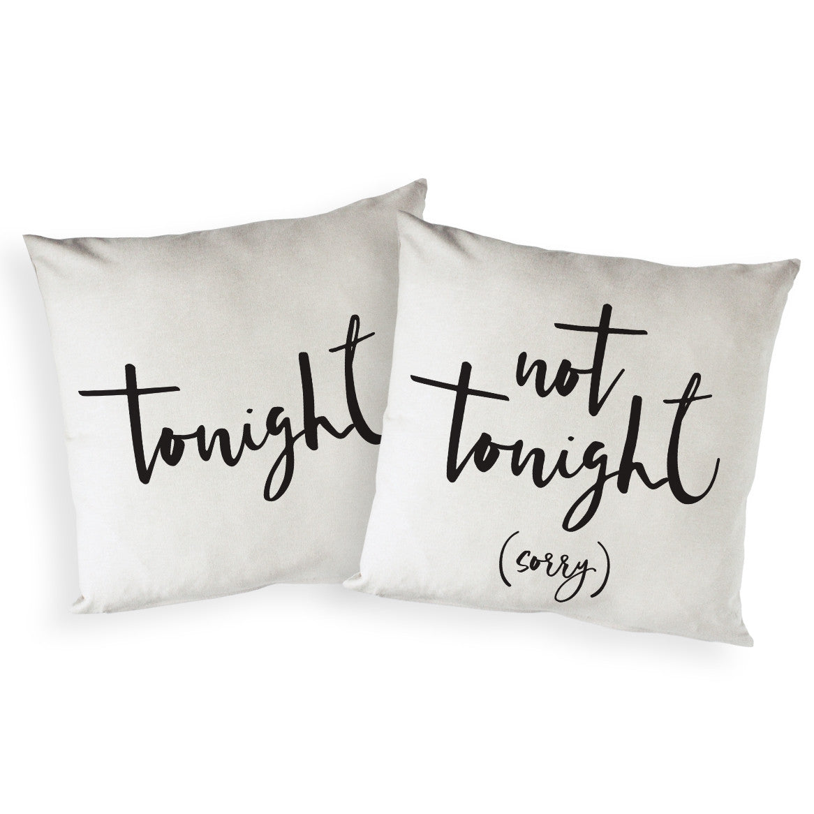 Tonight and Not Tonight Pillow Covers, 2-Pack from The Cotton & Canvas Co.