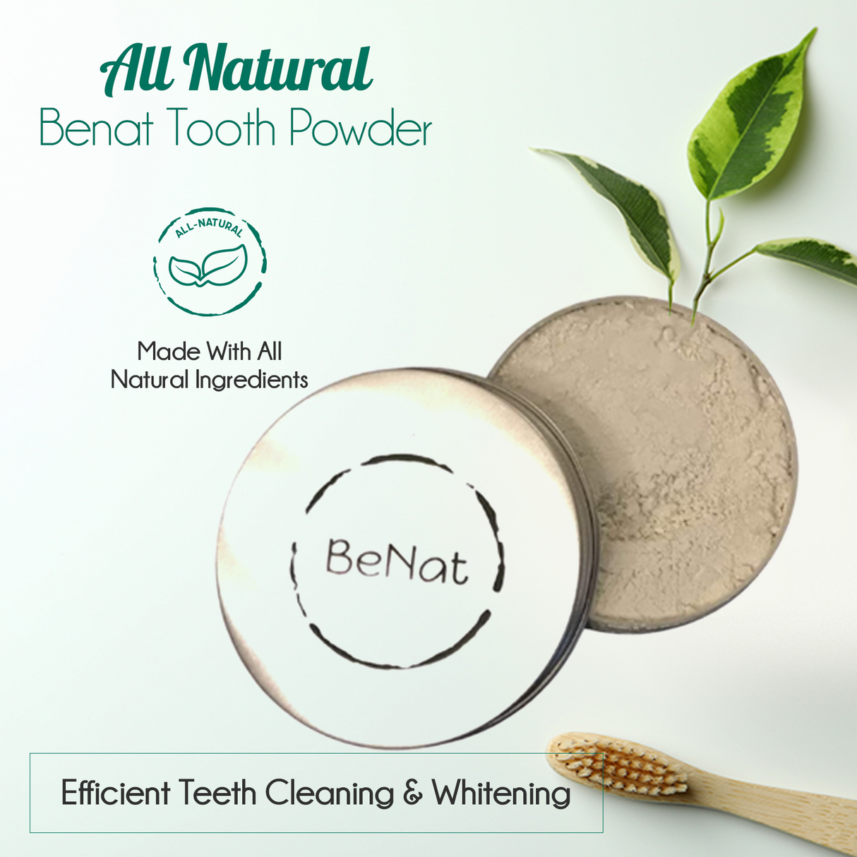All-Natural Tooth Powder. Eco-Friendly. from BeNat