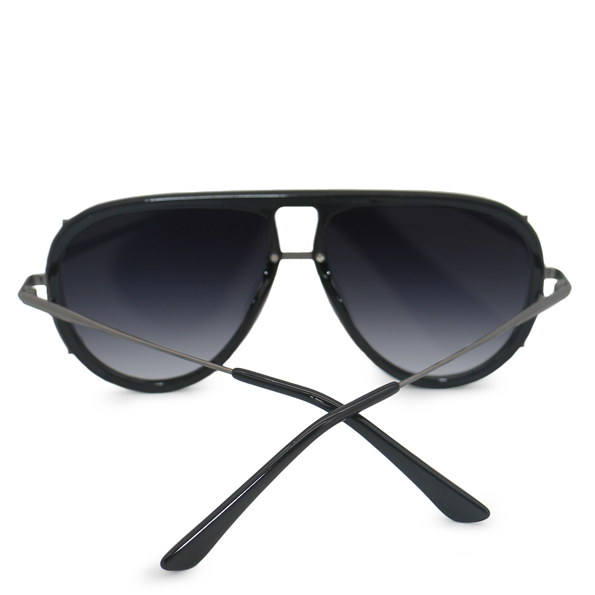 Ivy Luxe - Black Tangle-Free Round Aviator Sunglasses from TopFoxx